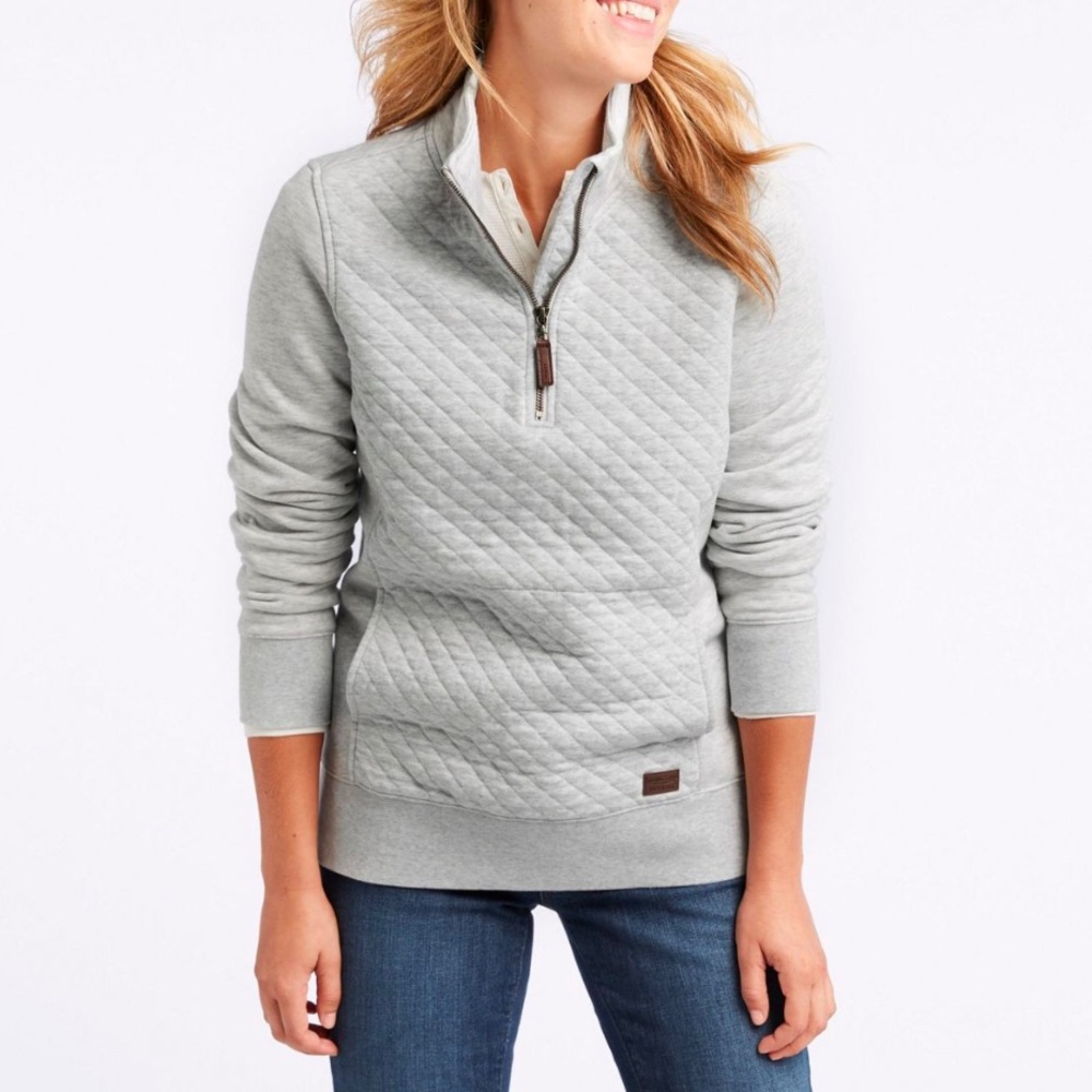 LL Bean Quilted Quarter-Zip Pullover